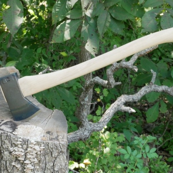 2 lbs Hudson Bay Camp Axe; 24 in. Curved Wooden Handle Sport Utility