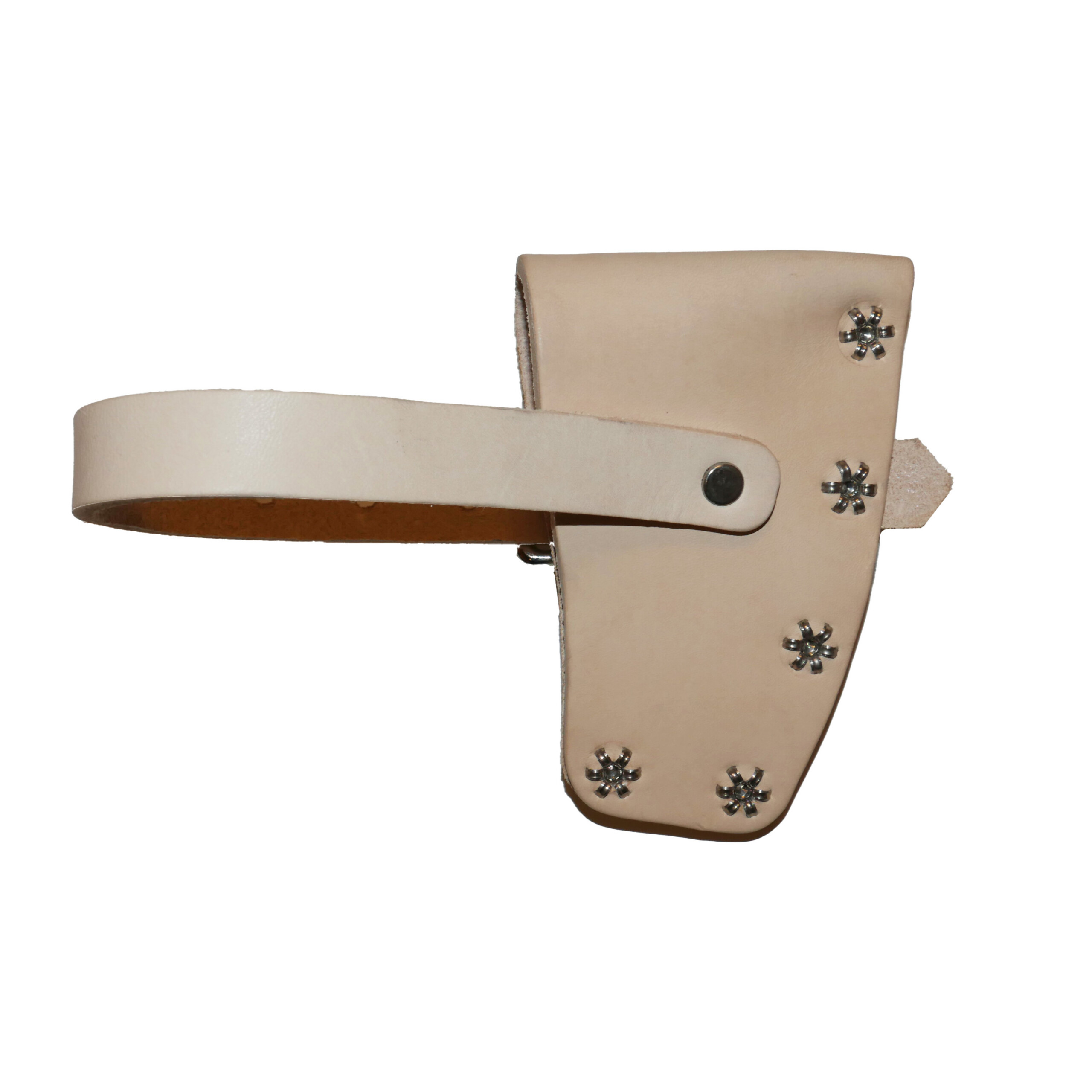 Natural Leather Mask, Riveted Design with Strap for Scout Hatchet - Image 3